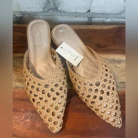 Joie, Behold Pointed Toe Woven Mules, Camel/Nude Sz 6.5 & 7.5, NWT - Picture 3 of 11